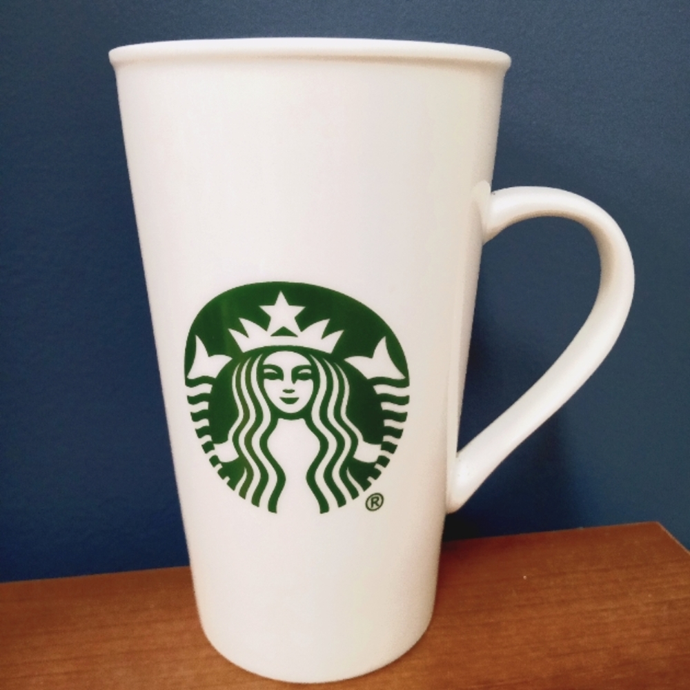 Starbucks 16 oz. Tall Mug White and Green Dated 2015